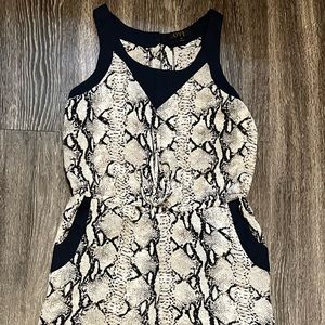 Snake print pant romper